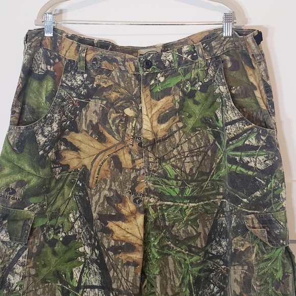 Fieldstaff Mossy Oak Obsession Camo Hunting Pants Adjustable Side Tabs Sz 40X31 - Picture 3 of 16